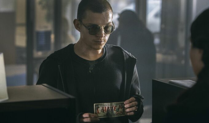 Tom Holland in Cherry by Russo brothers, robbing bank