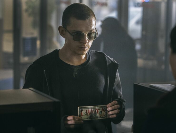 Tom Holland in Cherry by Russo brothers, robbing bank