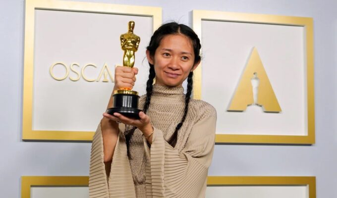 Credit REDIT: Chris Pizzello-Pool/Getty Images; Chloe Zhao wins Best Picture and Best Director for Nomadland at the 93rd Academy Awards