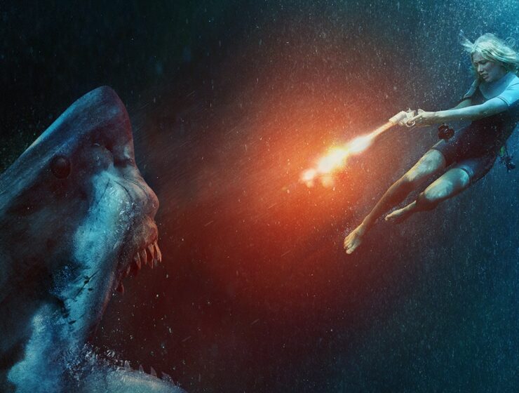 Official poster for Australian shark attack film Great White 2021 starring Katrina Bowden