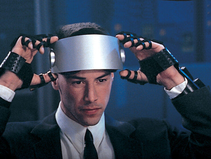 Keanu Reeves with silver goggles in 25th anniversary re-release of 1995 cyberpunk thriller Johnny Mnemonic
