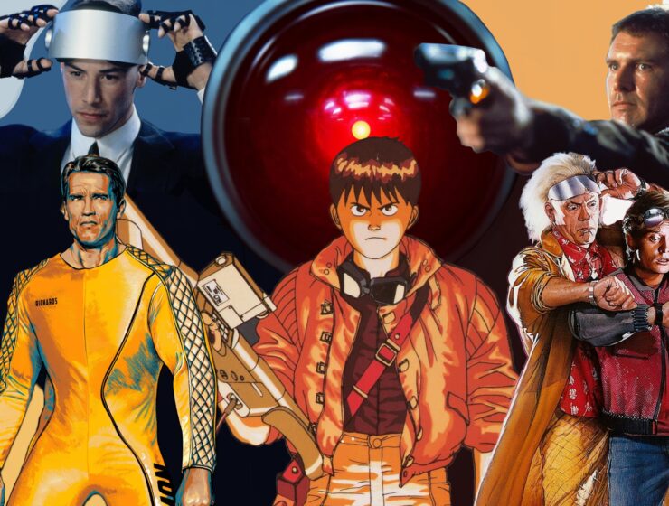21st century according to science fiction, featuring johnny mnemonic, running man, akira, back to the future, 2001 a space odyssey, and blade runner