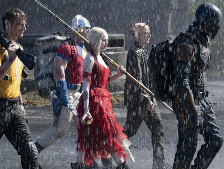 DC and James Gunn The Suicide Squad starring John Cena as Peacekeeper, Idris Elba as Bloodsport, Margot Robbie as Harley Quinn, Peter Capaldi as The Thinker, and Joel Kinnaman as Rick Flagg