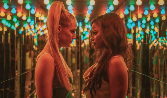 Taylour Paige as Zola and Riley Keough as Stefani in Janicza Bravo's A24 feature adapting viral Twitter thread