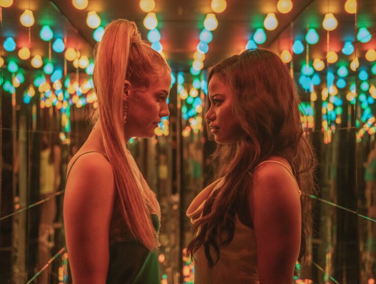 Taylour Paige as Zola and Riley Keough as Stefani in Janicza Bravo's A24 feature adapting viral Twitter thread