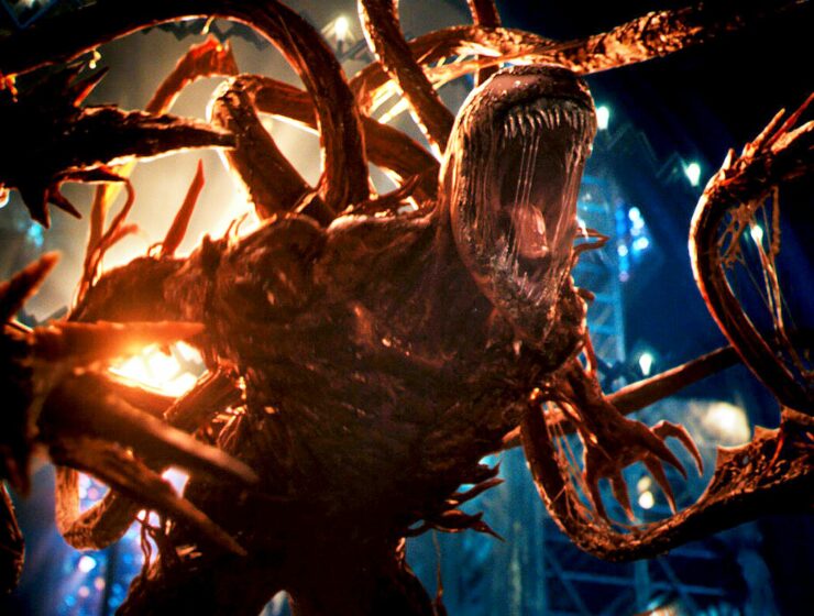 Woody Harrelson stars as Carnage opposite Tom Hardy's Eddie Brock in Venom 2: Let There Be Carnage