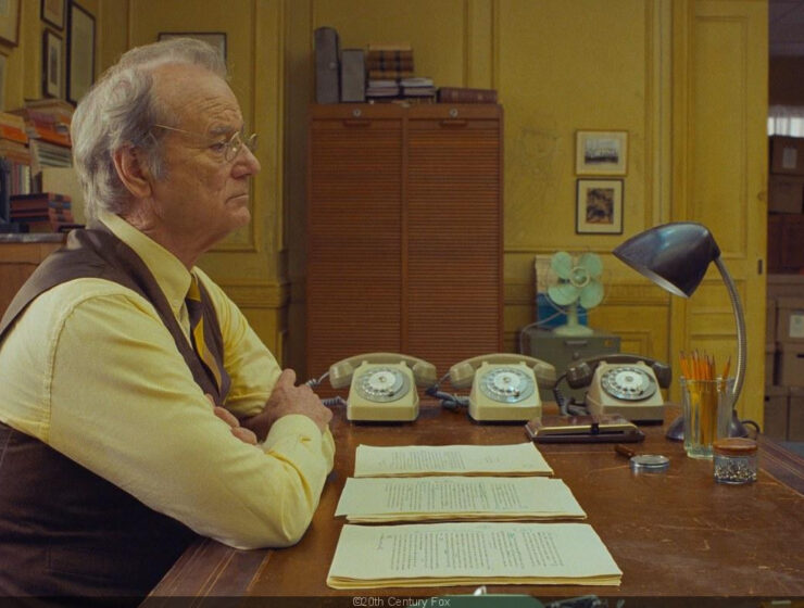 Bill Murray as magazine editor in The French Dispatch by Wes Anderson