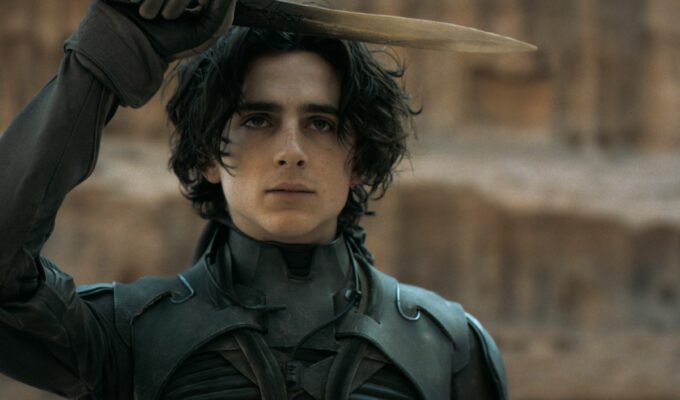 Timothee Chalamet as Paul Atreides on Akkaris in Dune