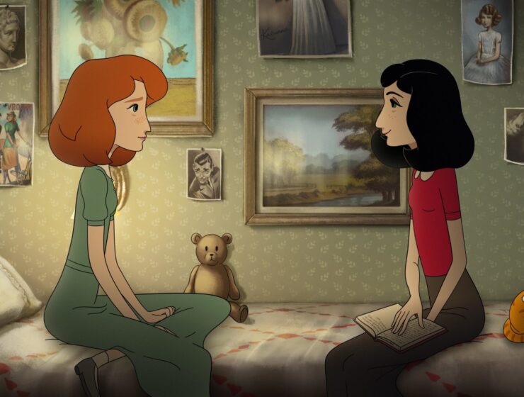 Anne Frank and Kitty as depicted in animated film Where is anne frank