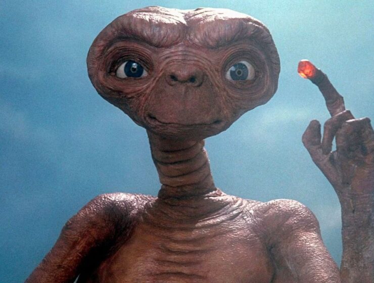 E.T. the extra-terrestrial with glowing finger
