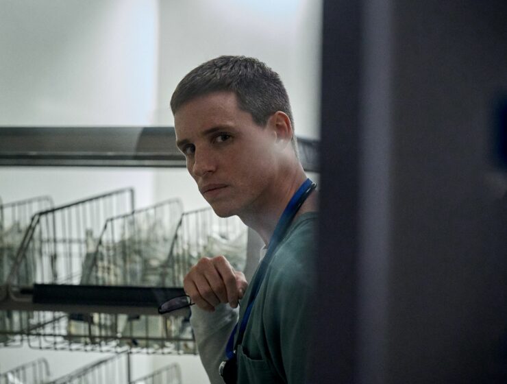 Eddie Redmayne as Charles Cullen in The Good Nurse by Tobias Lindholm
