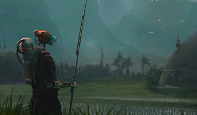 still from gareth edwards sci-fi epic the creator starring john david washington